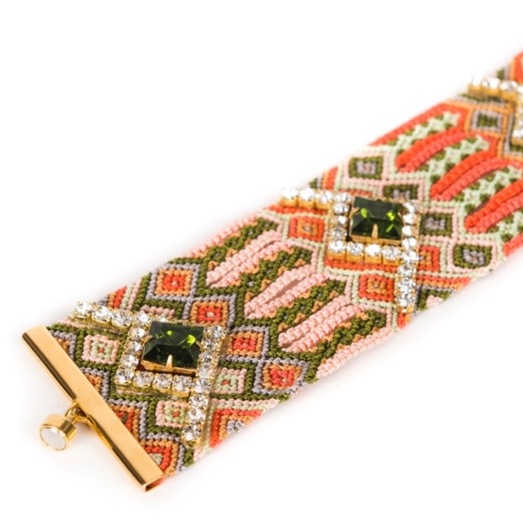 🏆HP🏆 Friendship bracelet cuff swarovski crystals - Picture 1 of 2